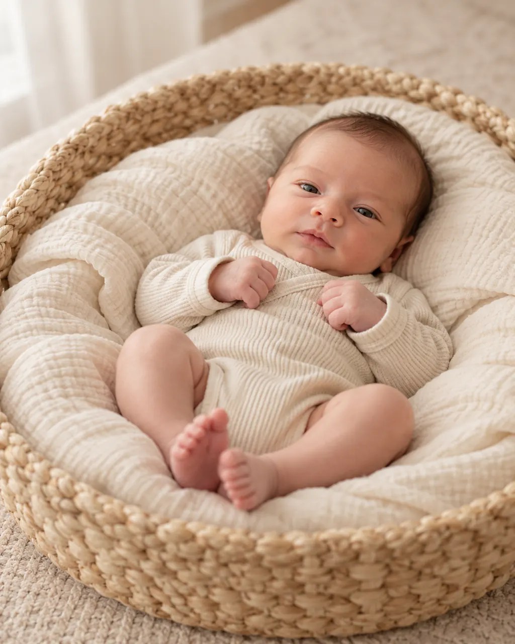Newborn em ninho seguro e estável ilustrativo
