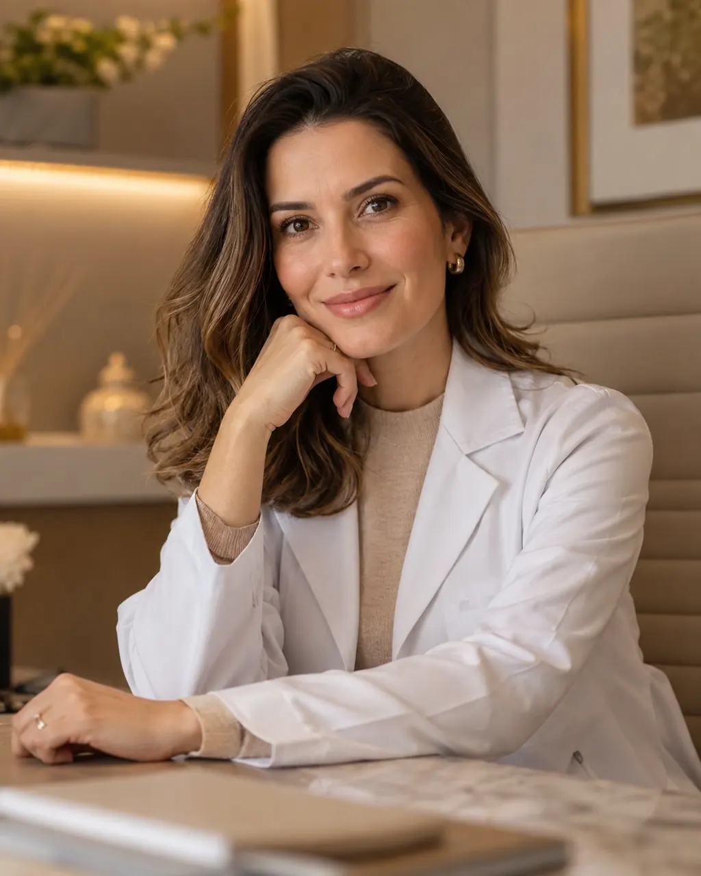 Retrato de profissional da saúde sem credenciais inventadas